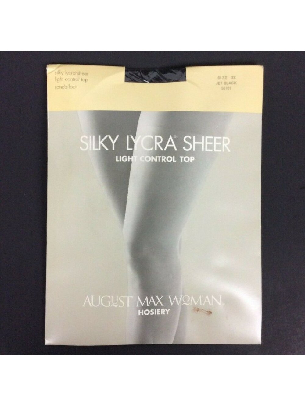 August Max Woman Silky Sheer Light Control Top Hosiery Jet Black Size 3X